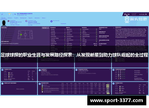 足球球探的职业生涯与发展路径探索：从发现新星到助力球队崛起的全过程
