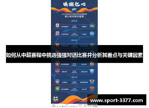 如何从中超赛程中挑选强强对话比赛并分析其看点与关键因素